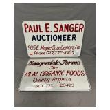 Pair Of Metal Advertising Signs