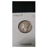 (1) 1945-P Silver Mercury Dime