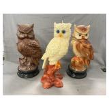 Vintage Ceramic Owls, Owl Candle