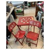 Mid Century Childrenï¿½s Metal Table & Folding