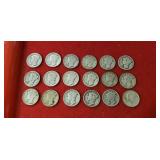 (18) Silver Mercury Dimes
