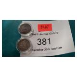 (2) Silver Seated Liberty Dimes