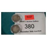 (2) Silver Seated Liberty Dimes