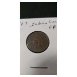 (1) 1907 Indian Head One Cent Coin