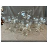Coca-Cola Pitcher With 9 Glasses