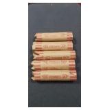 (5) Rolls (250 Count) Unsearched Wheat Pennies