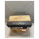 Vintage First Aid Kit Box, Assorted Tins