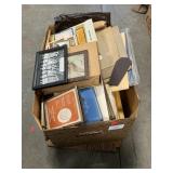 Box Lot Of Frames, Photos, Books