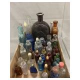 Collection Of Vintage, Colored, Miniature Bottles
