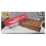 (1) Vintage Wooden Coca-Cola Bottle Crate & (1)