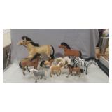 Tray Of (9) Assorted Toy Horses
