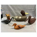 Carved Folk Art & Assorted Wooden Duck Headless