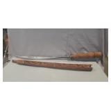 (1) Sword w/ Wooden Handle & Wooden Sheath (Total