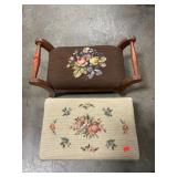 Pair Of Embroidered Footstools