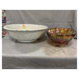 Ironstone Basin, Iridescent Fruit Bowl