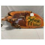 Vintage Lacquered Burl Wood Slab B.O. ClockShelf