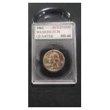 (1) Graded Silver 1962 Quarter