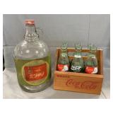 Vintage Gallon Coca-Cola Jug, Wooden Carrier