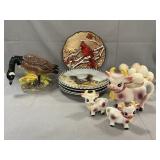 Contemporary Cardinal & Chicken Plates
