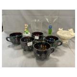(5) Amethyst Carnival Cups, Avon Bell