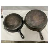 11ï¿½ & 14ï¿½  Unmarked Cast Iron Fry Pans