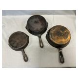 Wagner, Wapak, Piquaware Cast Iron Frying Pans