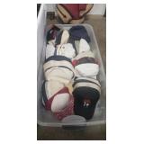 Box Lot Of Assorted Hats & Under The Bed Plastic