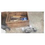 Vintage Wooden Crate w/ Assorted Tools, Trials,