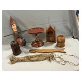 Lot With Miniature Table & Clock Case