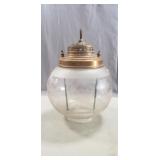 Antique Glass Lamp Globe w/ Copper Top
