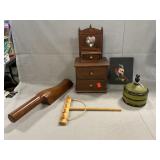 Miniature Wooden Dresser & Rake, Bell System