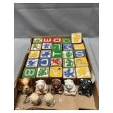 Wooden Alphabet Blocks, Chalkware Animals