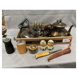Lot With Silverplate, Pepper Mills, Grumpy Man S