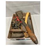 Lot With Pipe Wrench & Asst. Tools, Sad Iron