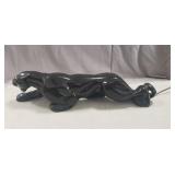 Vintage Ceramic Black Panther Electric TV Lamp