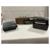 (2) Polaroid Cameras, Panasonic Clock Radio