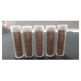 (5) Containers Of Unsearched Wheat Pennies