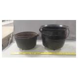 (2) Cast Iron Kettles