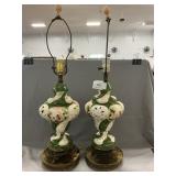Pair Of Capidimonte-Style Porcelain Lamp Bases