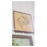 (1) Framed Crewel Embroidery Wall Art (22"ï¿½22")
