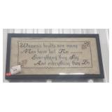 (1) Framed Needlework Sampler (21"ï¿½12")