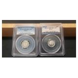 (2) Graded Silver Dimes (2001-S & 2003-S)