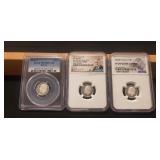 (3) Graded Silver Dimes (2011-S, 2019-S & 2020-S)