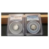 (2) Graded Silver Dimes (2010-S & 2013-S)