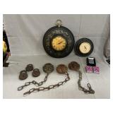 Electric Clock, Antique Padlocks, Lighters