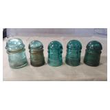 (5) Vintage Glass Insulators