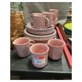 Crown Corning Pink Speckled Ceramic Dinnerware