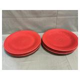 (6) Red Fiesta Plates