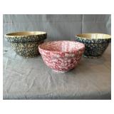 (2) Ramsbottom Spongeware Bowls, Handpainted