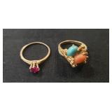(2) 14K Gold Rings (Unverified)